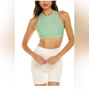 SET WeWoreWhat womens Solid Racerback Bra And Biker Shorts Fair Green | Revolve